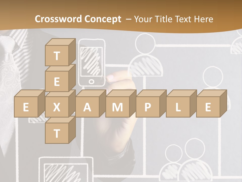 A Man In A Suit Writing On A Board PowerPoint Template