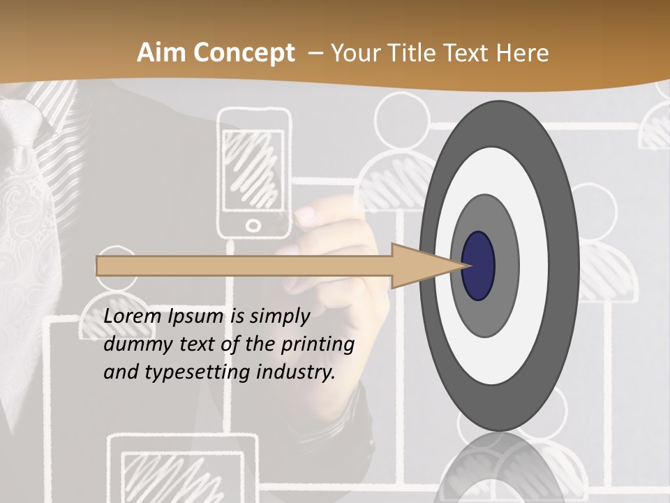 A Man In A Suit Writing On A Board PowerPoint Template