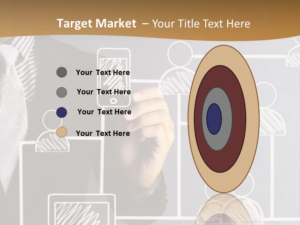 A Man In A Suit Writing On A Board PowerPoint Template