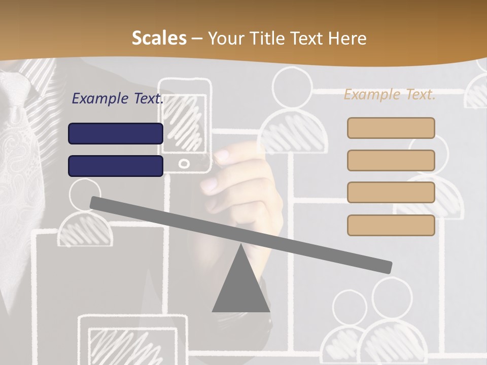 A Man In A Suit Writing On A Board PowerPoint Template