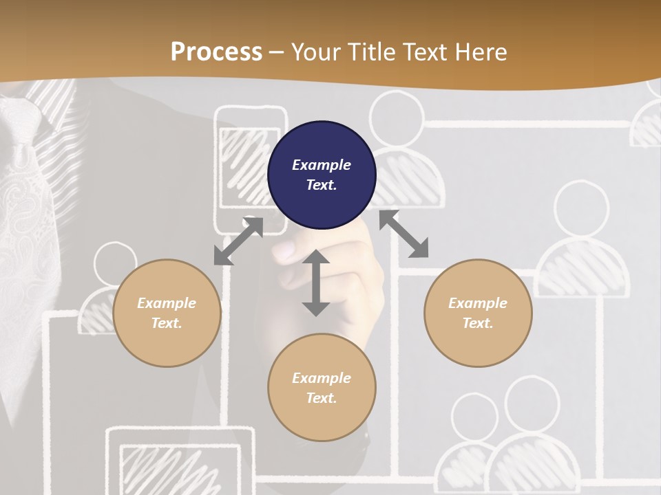 A Man In A Suit Writing On A Board PowerPoint Template