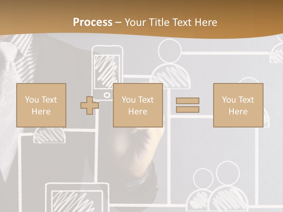 A Man In A Suit Writing On A Board PowerPoint Template