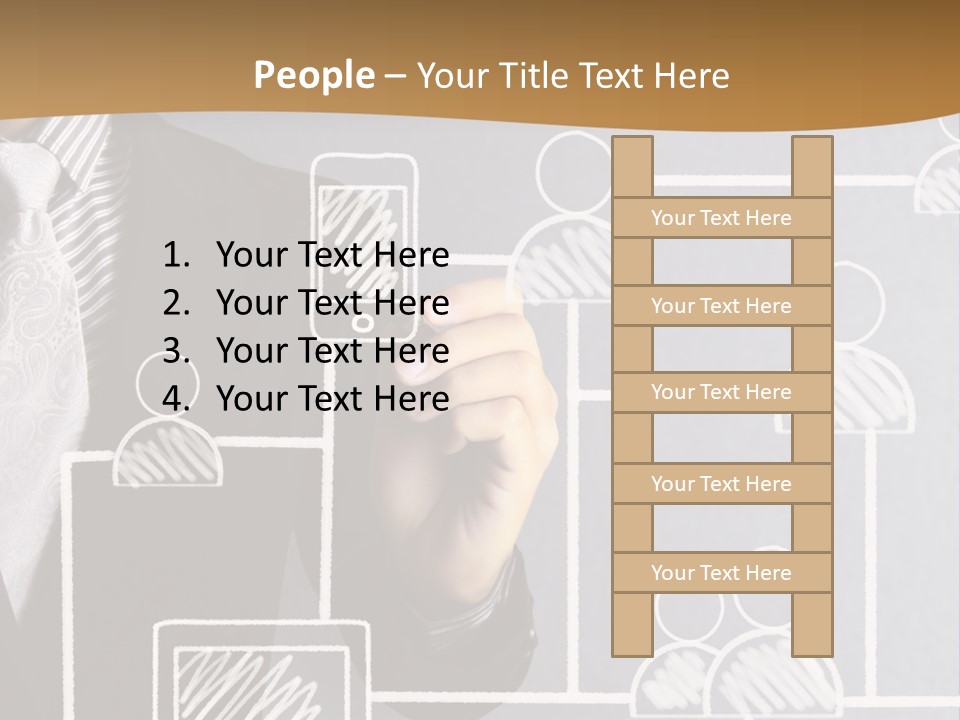 A Man In A Suit Writing On A Board PowerPoint Template