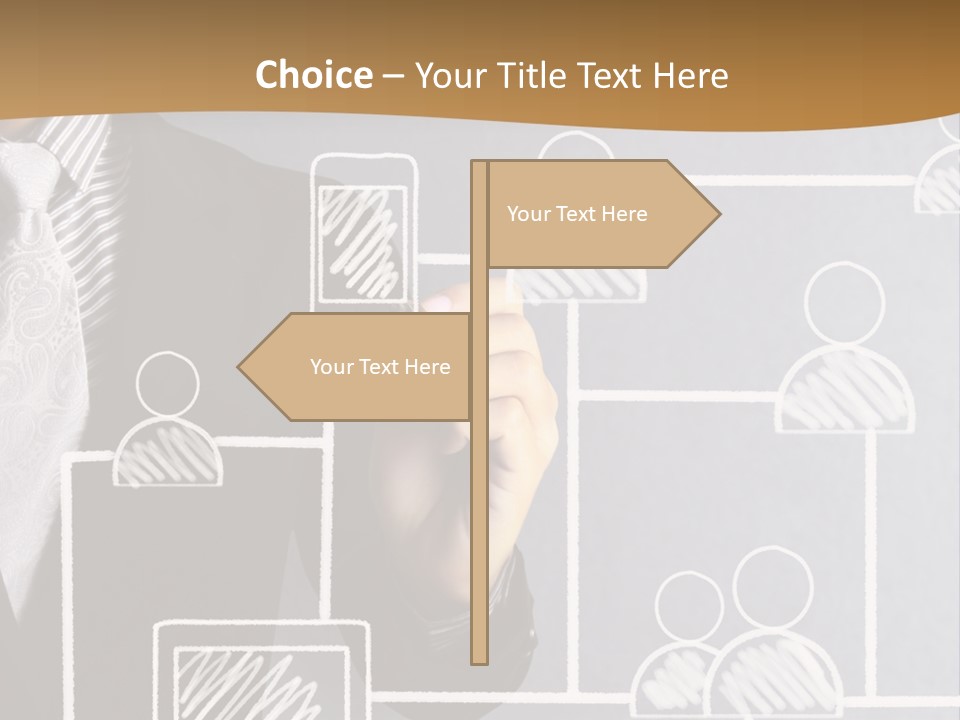 A Man In A Suit Writing On A Board PowerPoint Template