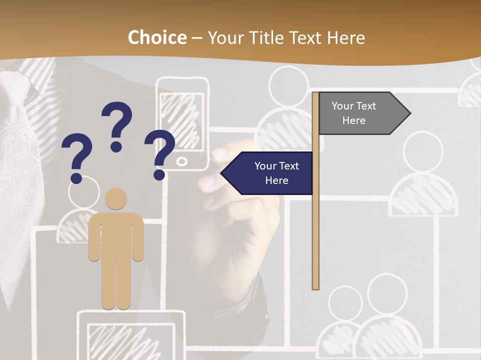 A Man In A Suit Writing On A Board PowerPoint Template