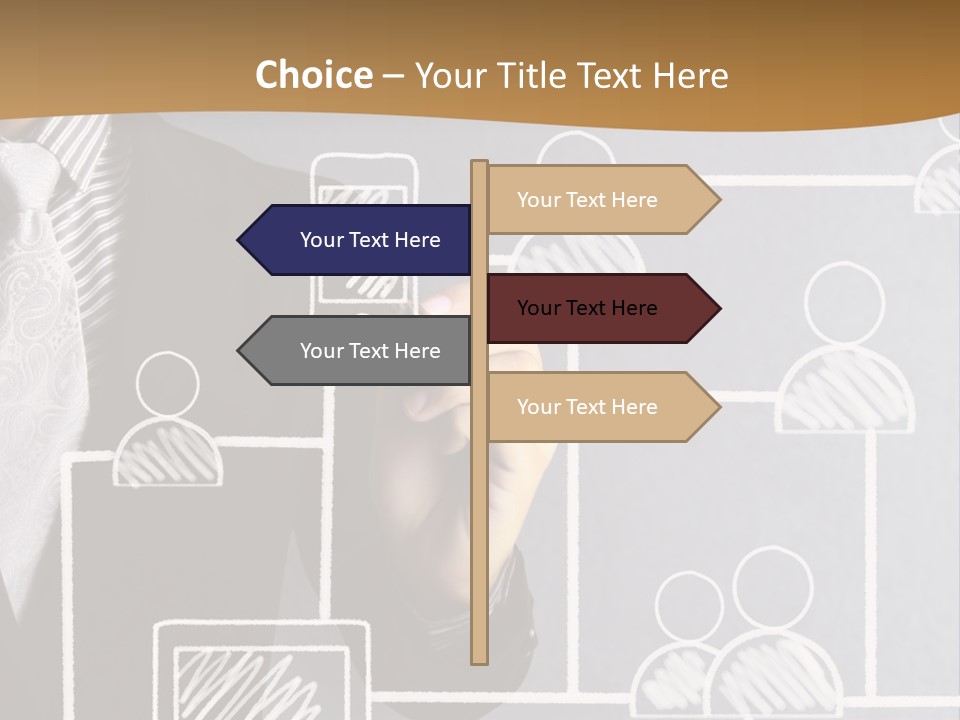 A Man In A Suit Writing On A Board PowerPoint Template