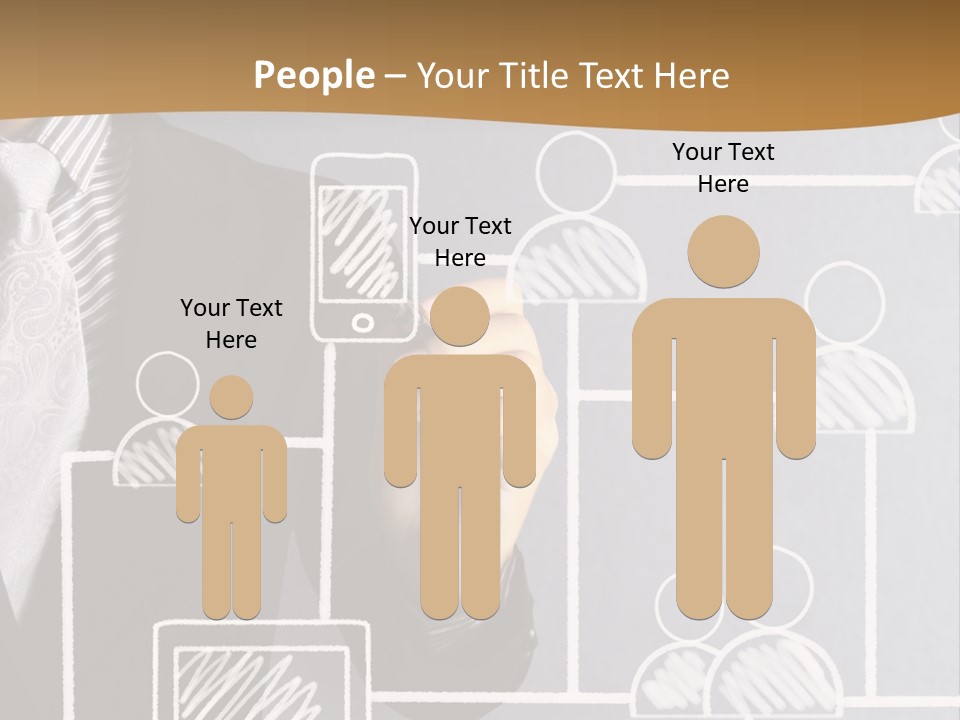 A Man In A Suit Writing On A Board PowerPoint Template