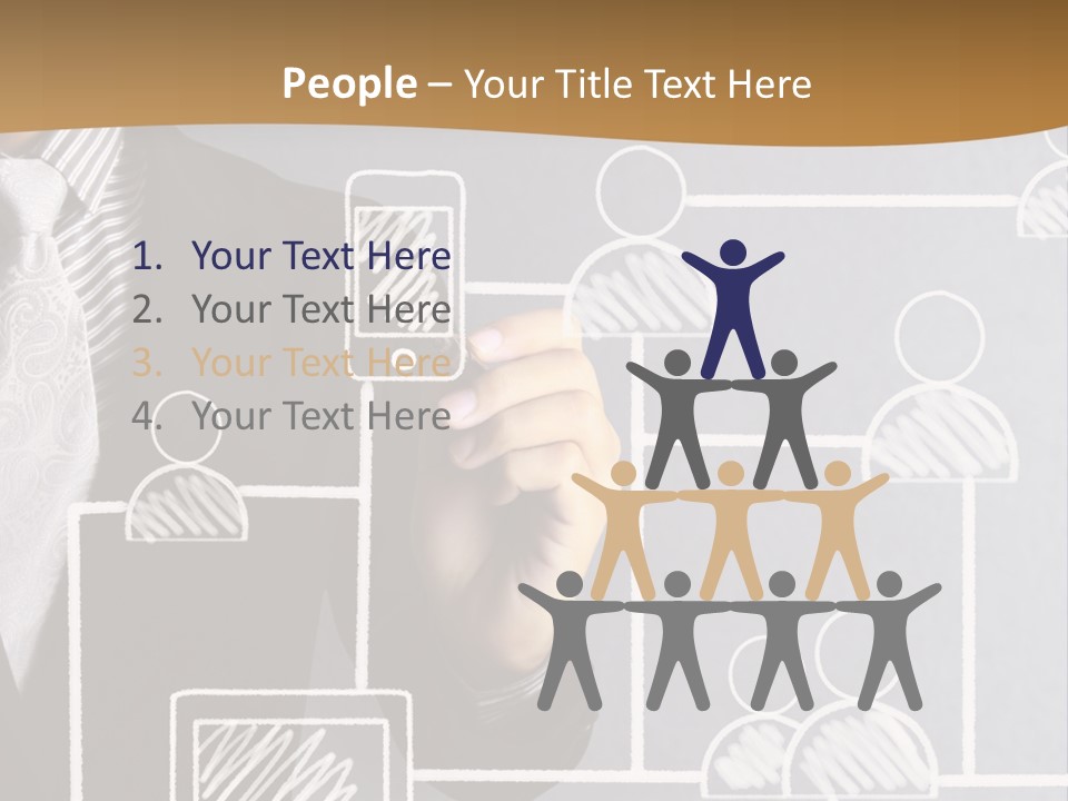 A Man In A Suit Writing On A Board PowerPoint Template