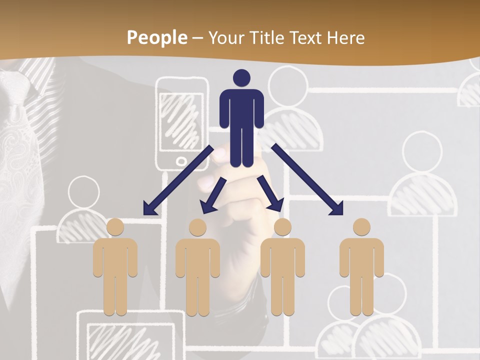 A Man In A Suit Writing On A Board PowerPoint Template