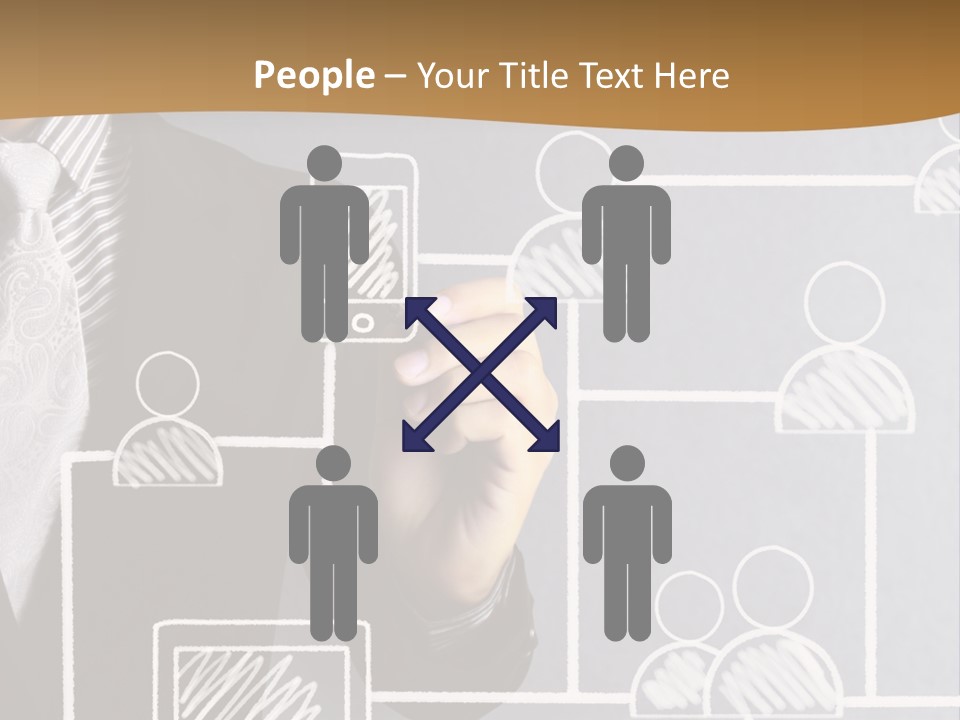 A Man In A Suit Writing On A Board PowerPoint Template