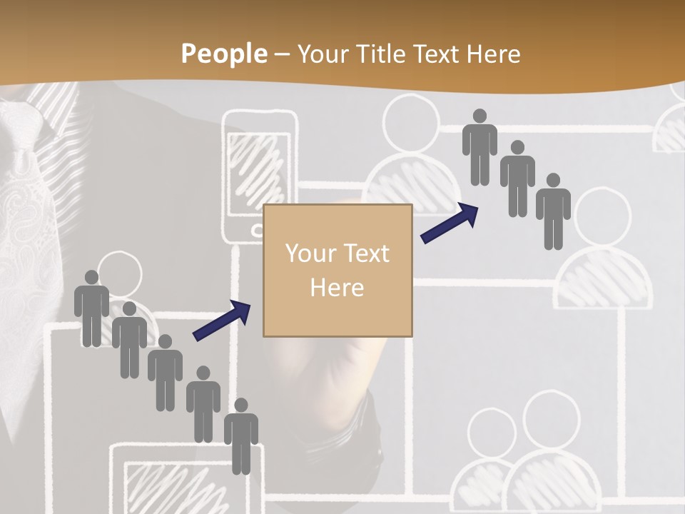 A Man In A Suit Writing On A Board PowerPoint Template