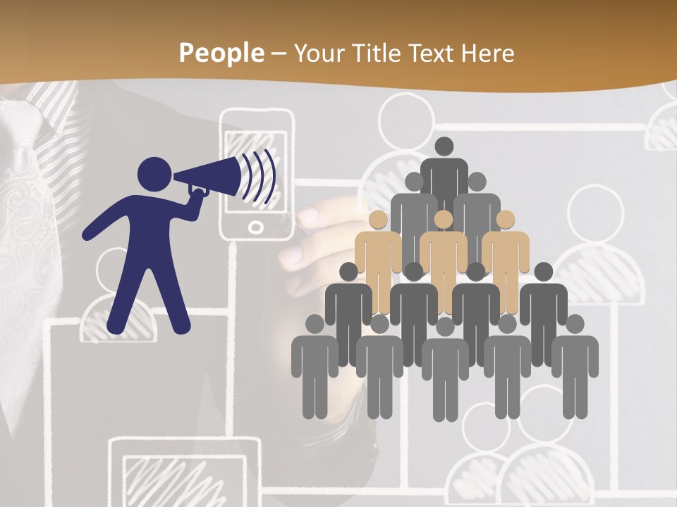 A Man In A Suit Writing On A Board PowerPoint Template