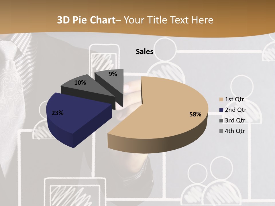 A Man In A Suit Writing On A Board PowerPoint Template