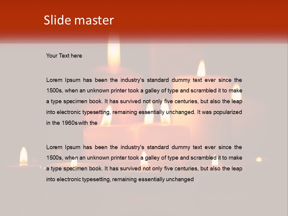 A Group Of Lit Candles On A Table PowerPoint Template