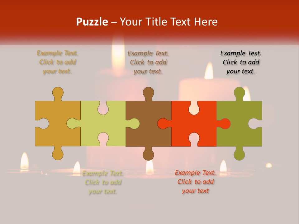 A Group Of Lit Candles On A Table PowerPoint Template