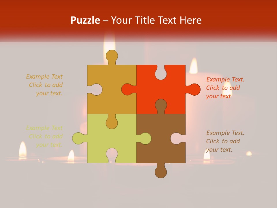 A Group Of Lit Candles On A Table PowerPoint Template