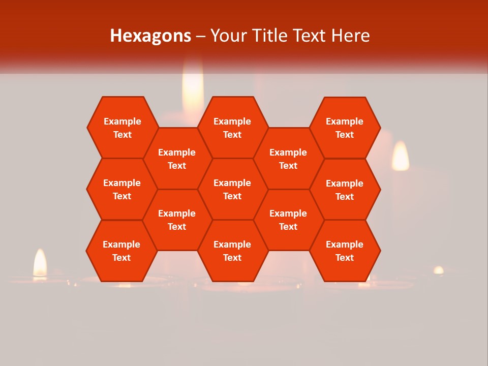 A Group Of Lit Candles On A Table PowerPoint Template
