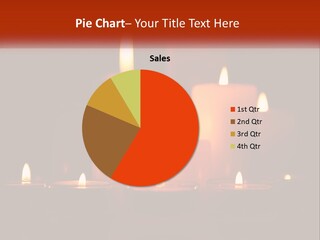 A Group Of Lit Candles On A Table PowerPoint Template