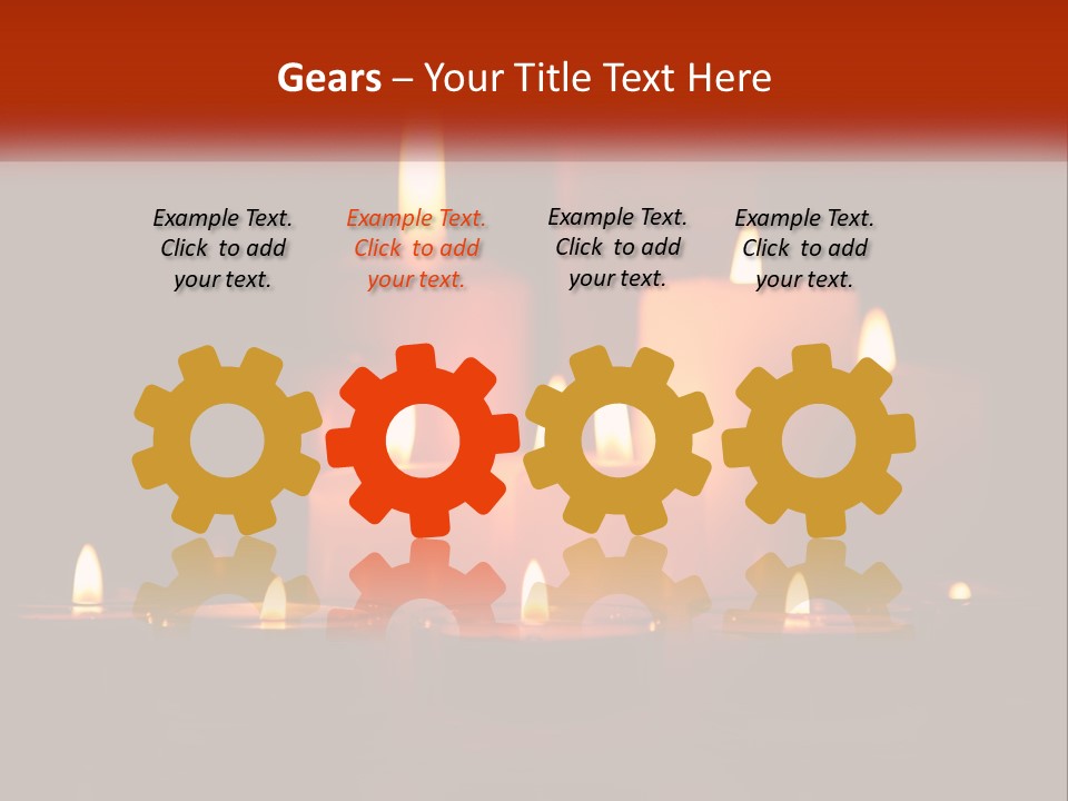 A Group Of Lit Candles On A Table PowerPoint Template