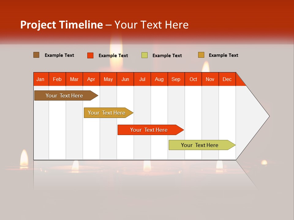 A Group Of Lit Candles On A Table PowerPoint Template