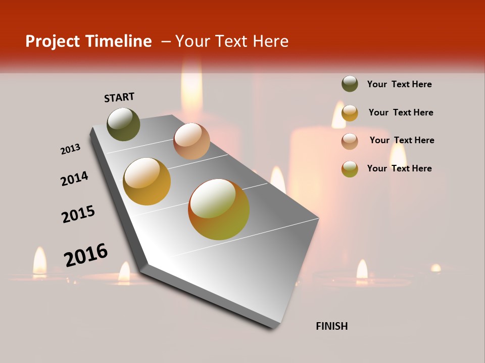 A Group Of Lit Candles On A Table PowerPoint Template