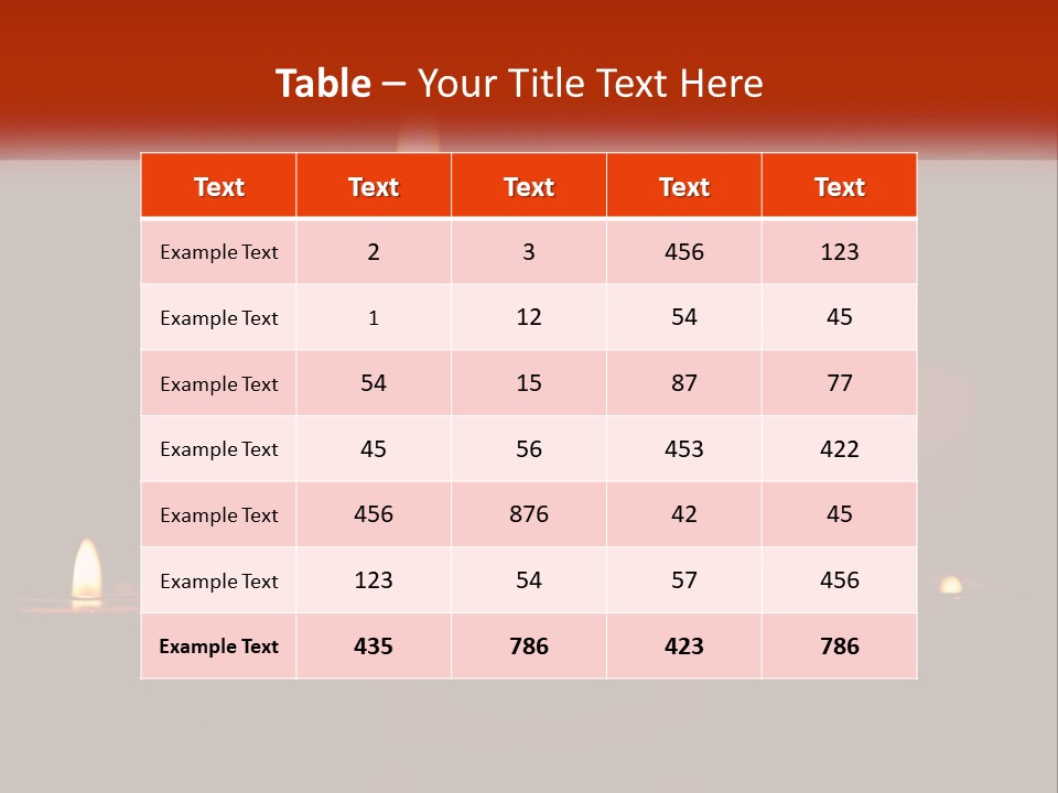 A Group Of Lit Candles On A Table PowerPoint Template