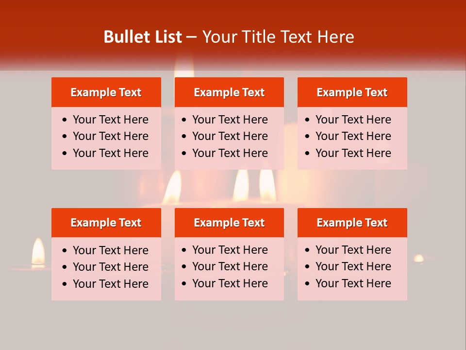 A Group Of Lit Candles On A Table PowerPoint Template