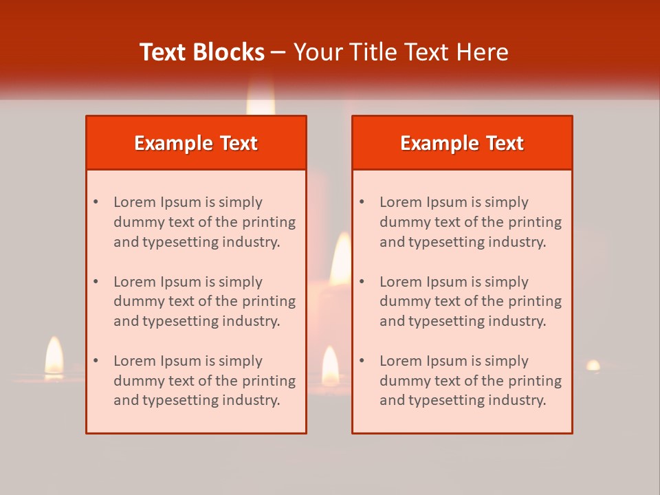 A Group Of Lit Candles On A Table PowerPoint Template