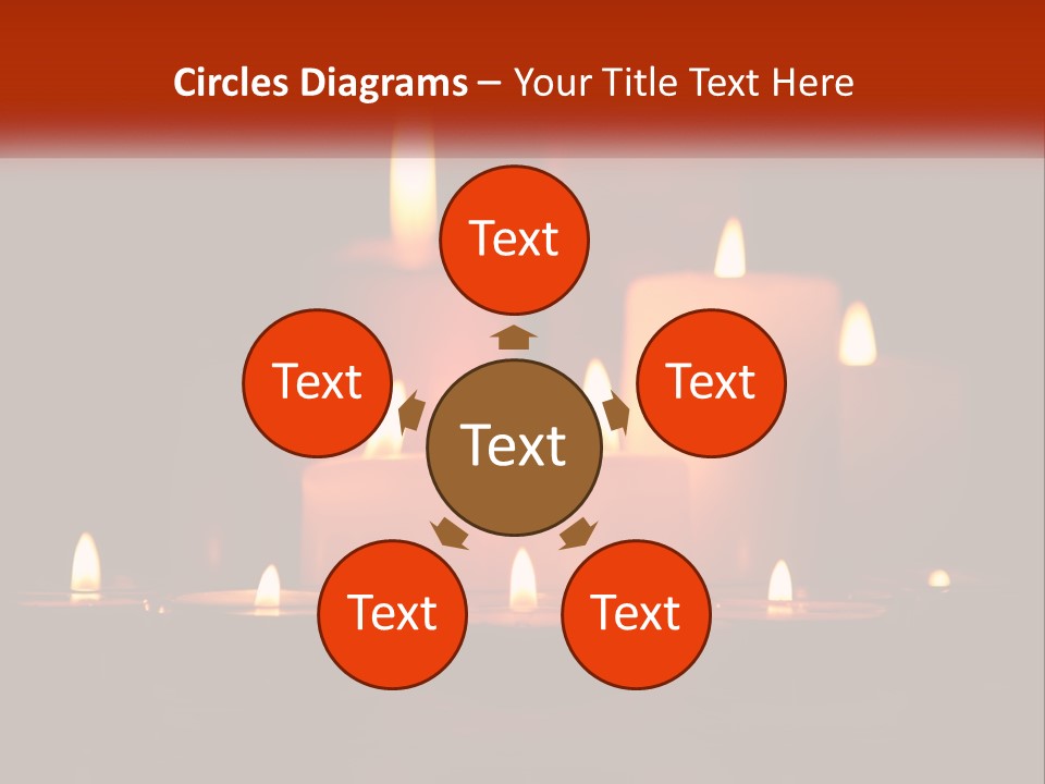 A Group Of Lit Candles On A Table PowerPoint Template