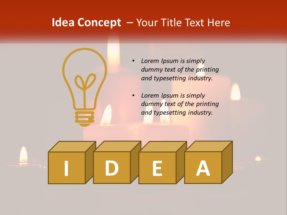 A Group Of Lit Candles On A Table PowerPoint Template