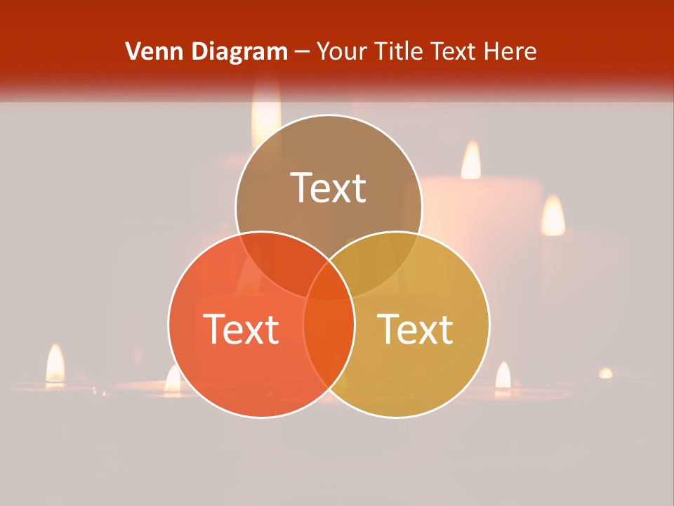 A Group Of Lit Candles On A Table PowerPoint Template