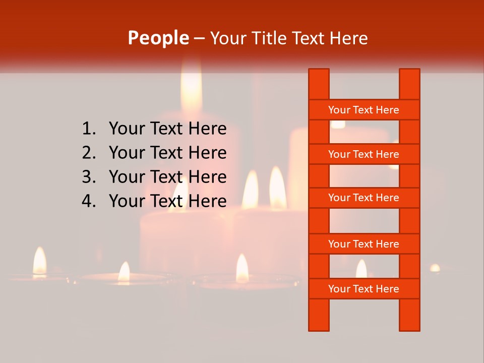 A Group Of Lit Candles On A Table PowerPoint Template