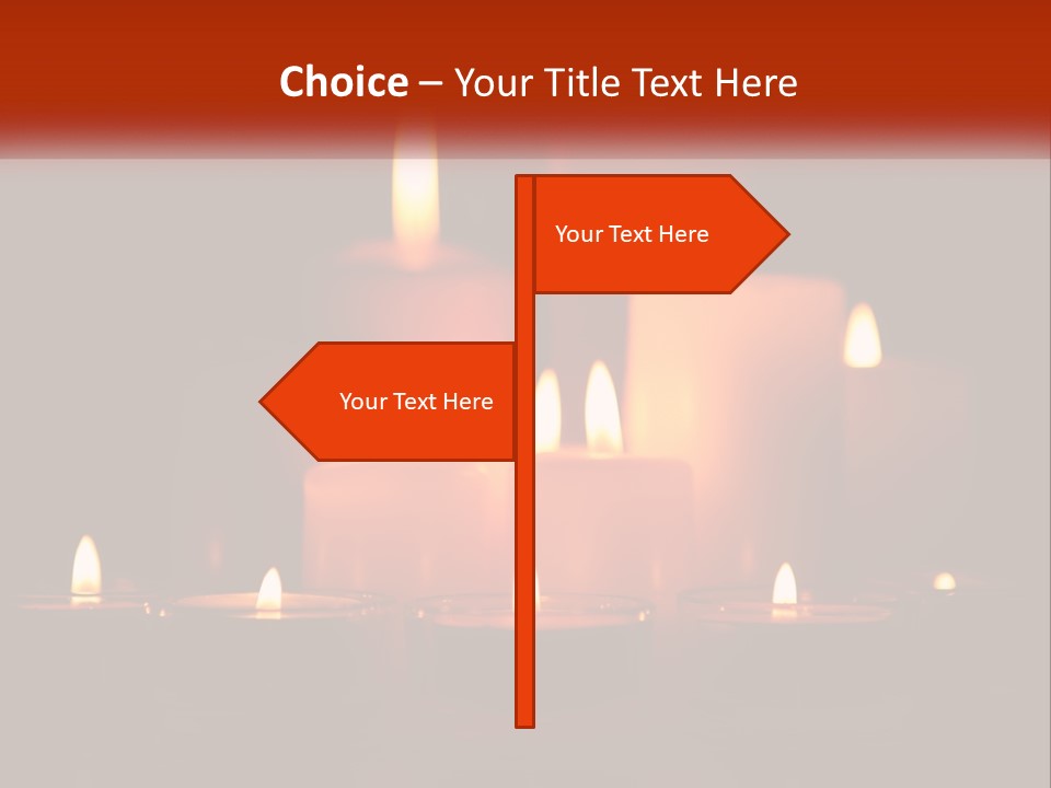 A Group Of Lit Candles On A Table PowerPoint Template