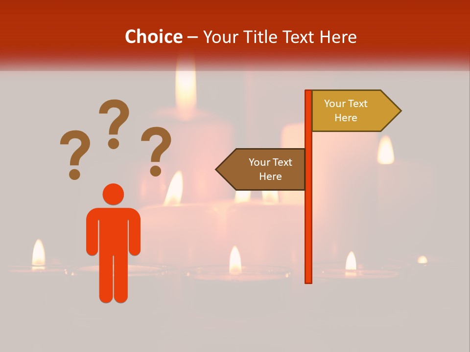 A Group Of Lit Candles On A Table PowerPoint Template
