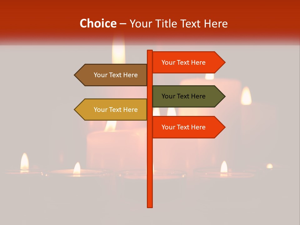 A Group Of Lit Candles On A Table PowerPoint Template