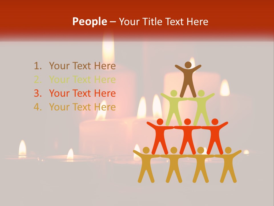 A Group Of Lit Candles On A Table PowerPoint Template