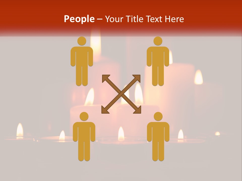 A Group Of Lit Candles On A Table PowerPoint Template