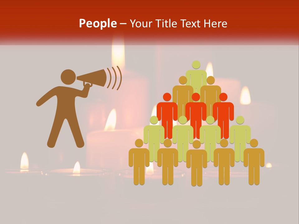 A Group Of Lit Candles On A Table PowerPoint Template