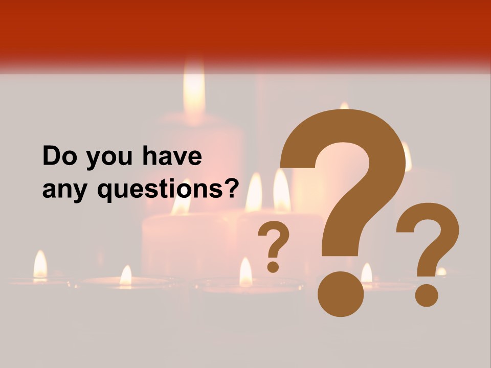 A Group Of Lit Candles On A Table PowerPoint Template