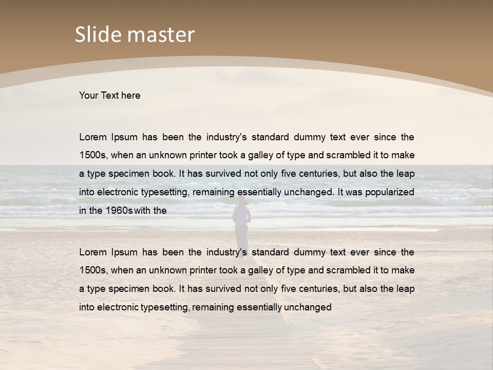 A Person Standing On A Wooden Walkway Near The Ocean PowerPoint Template