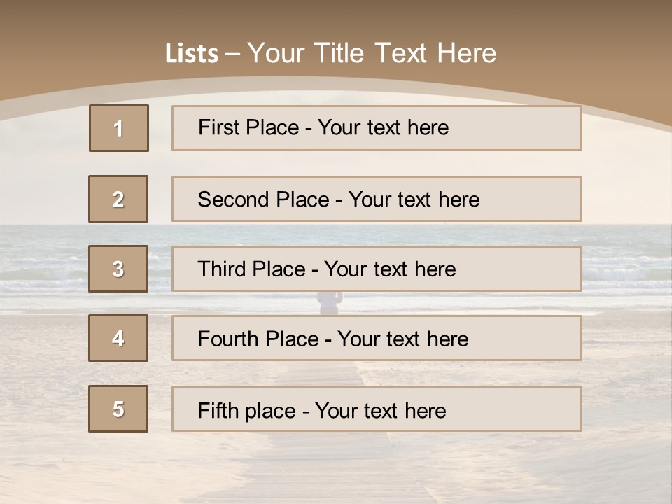 A Person Standing On A Wooden Walkway Near The Ocean PowerPoint Template