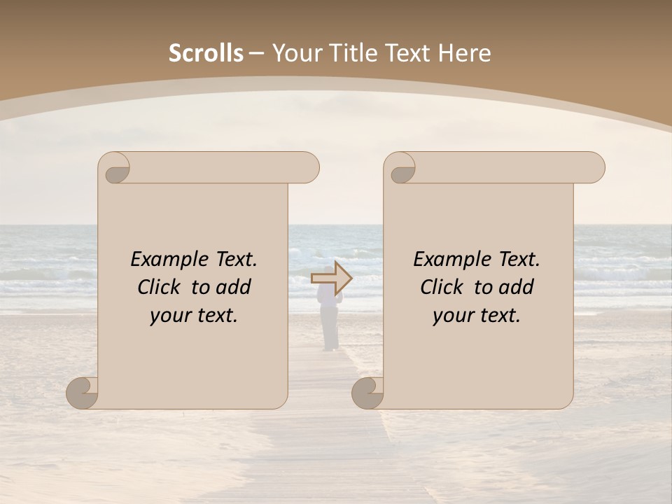 A Person Standing On A Wooden Walkway Near The Ocean PowerPoint Template