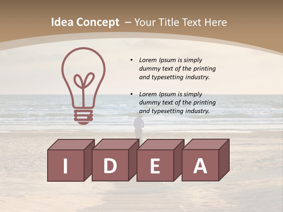 A Person Standing On A Wooden Walkway Near The Ocean PowerPoint Template