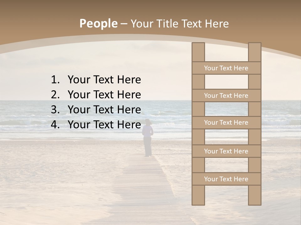 A Person Standing On A Wooden Walkway Near The Ocean PowerPoint Template