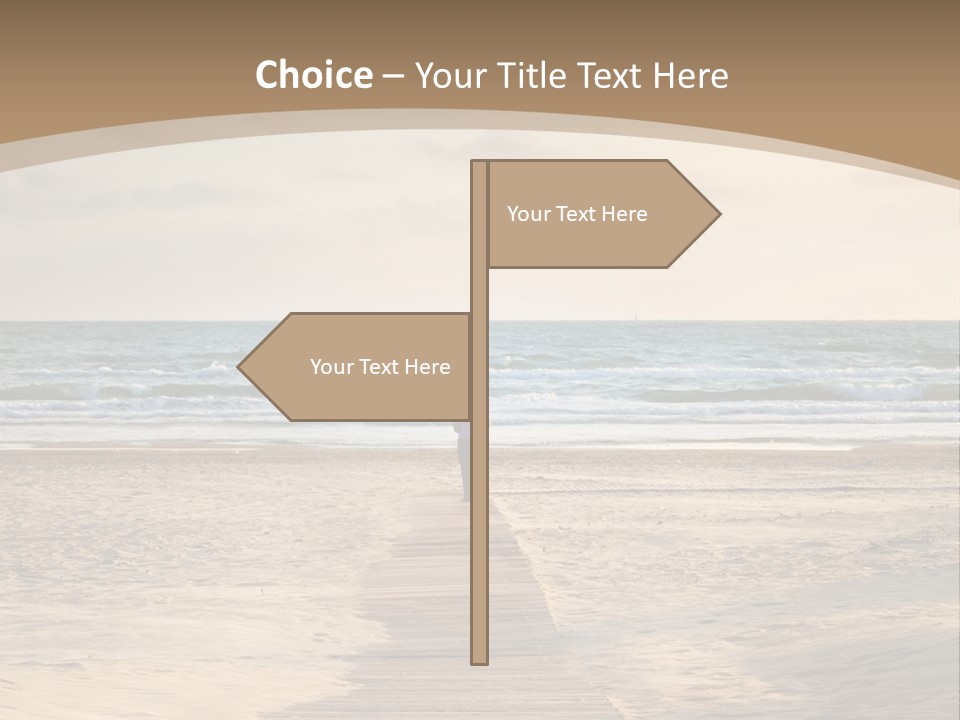 A Person Standing On A Wooden Walkway Near The Ocean PowerPoint Template