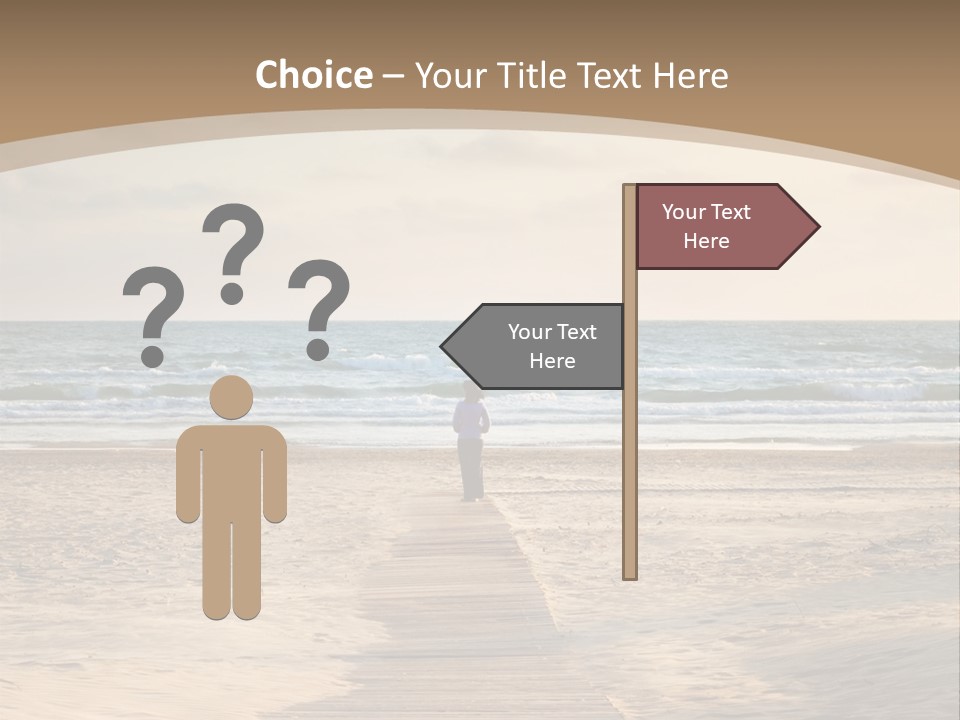 A Person Standing On A Wooden Walkway Near The Ocean PowerPoint Template