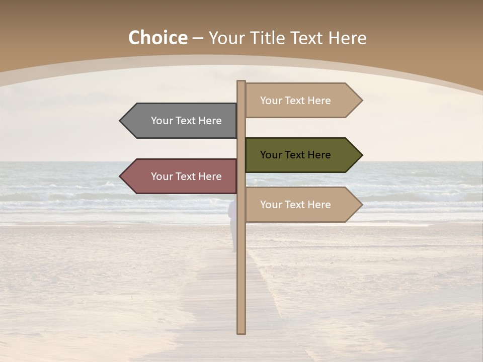 A Person Standing On A Wooden Walkway Near The Ocean PowerPoint Template