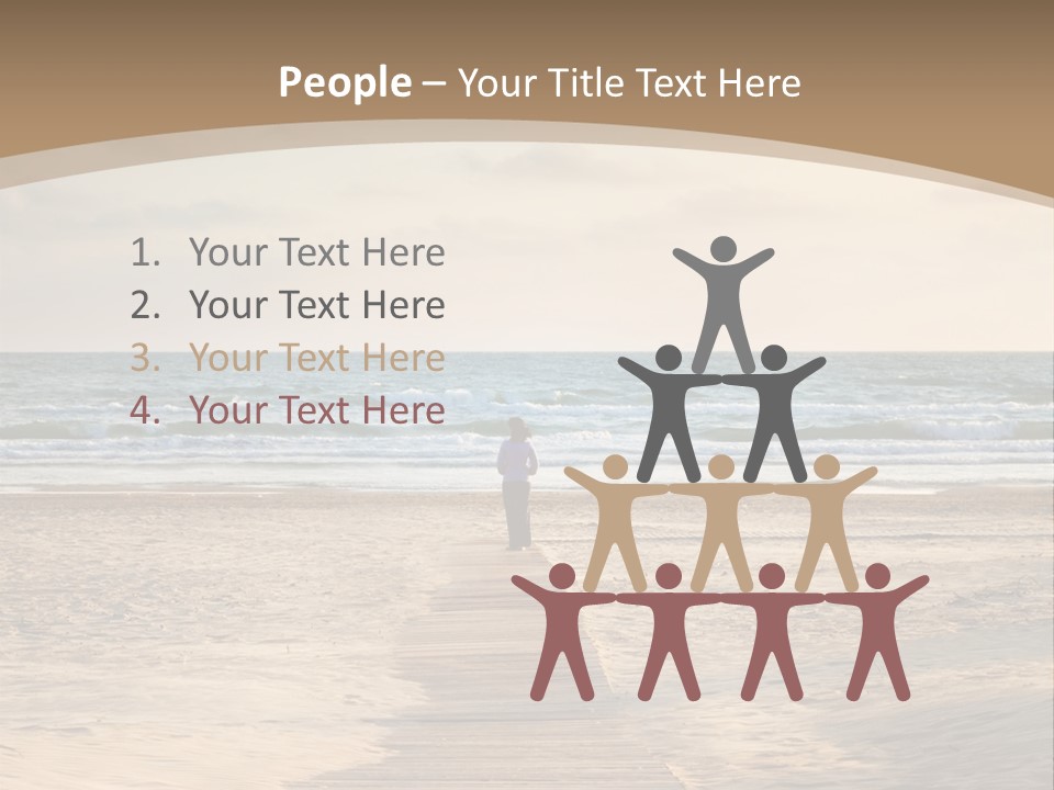 A Person Standing On A Wooden Walkway Near The Ocean PowerPoint Template