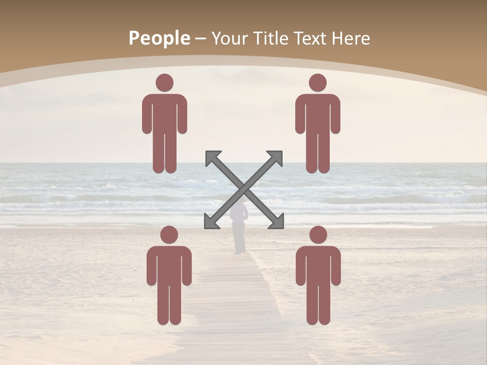 A Person Standing On A Wooden Walkway Near The Ocean PowerPoint Template
