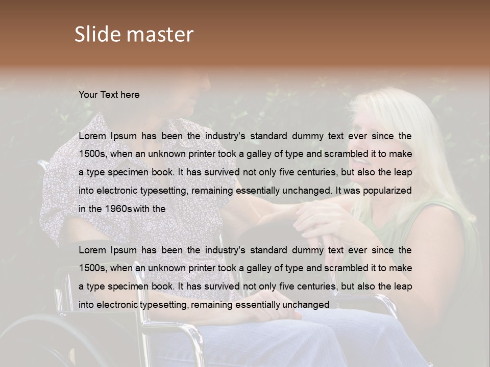 A Woman In A Wheel Chair Talking To Another Woman PowerPoint Template